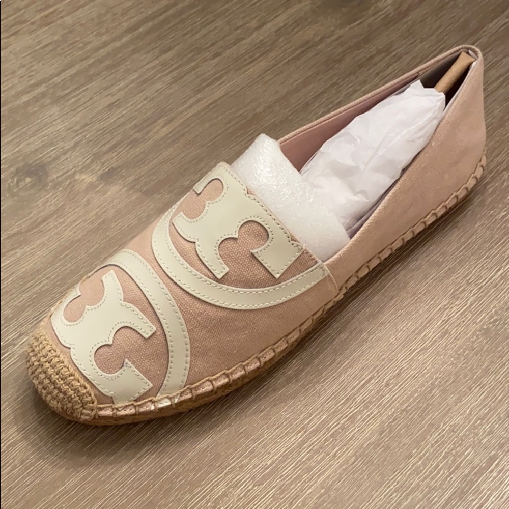 NIB tory burch poppy logo espadrille